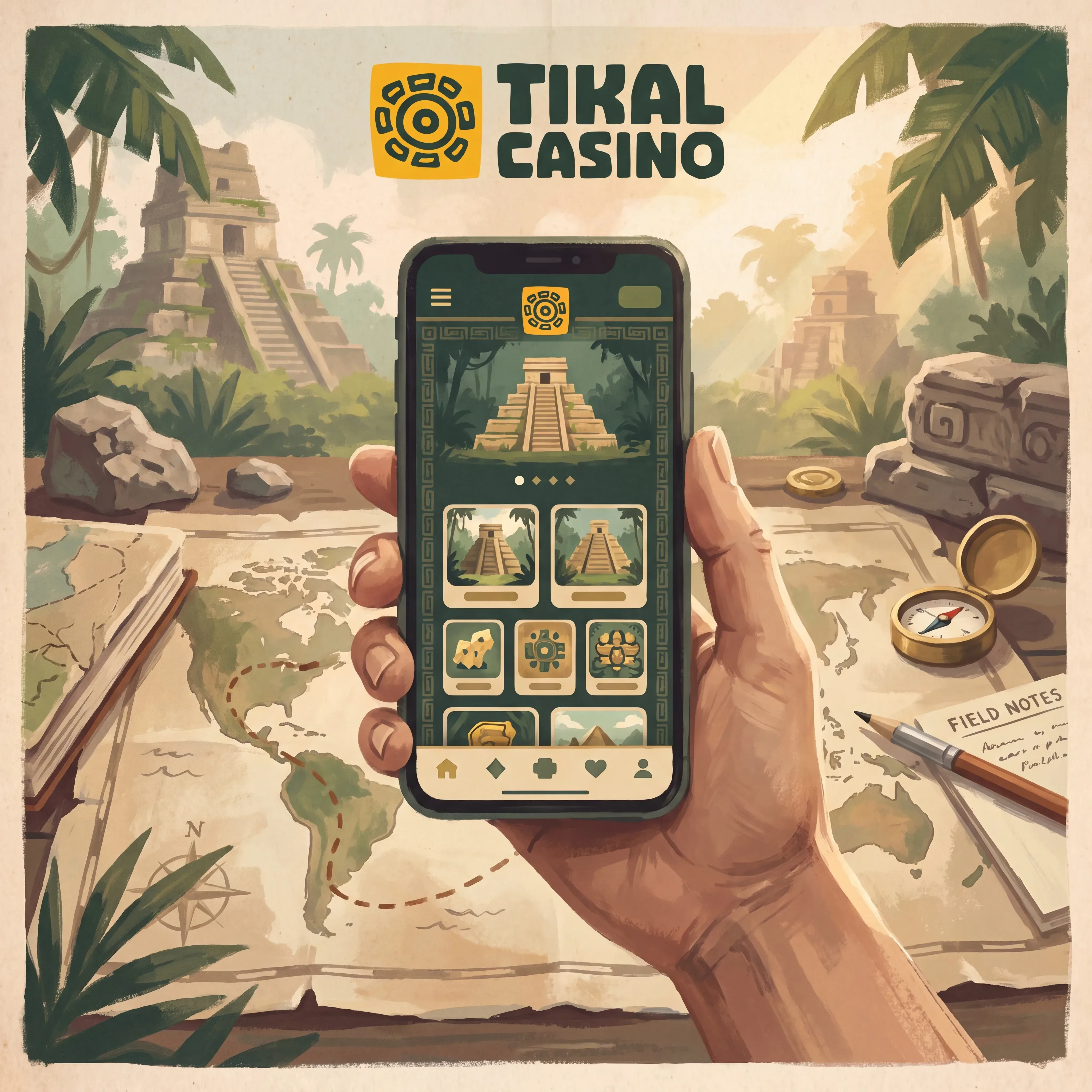 Tikal Casino — Tikal direkt vom Startbildschirm öffnen und das Konto mobil führen